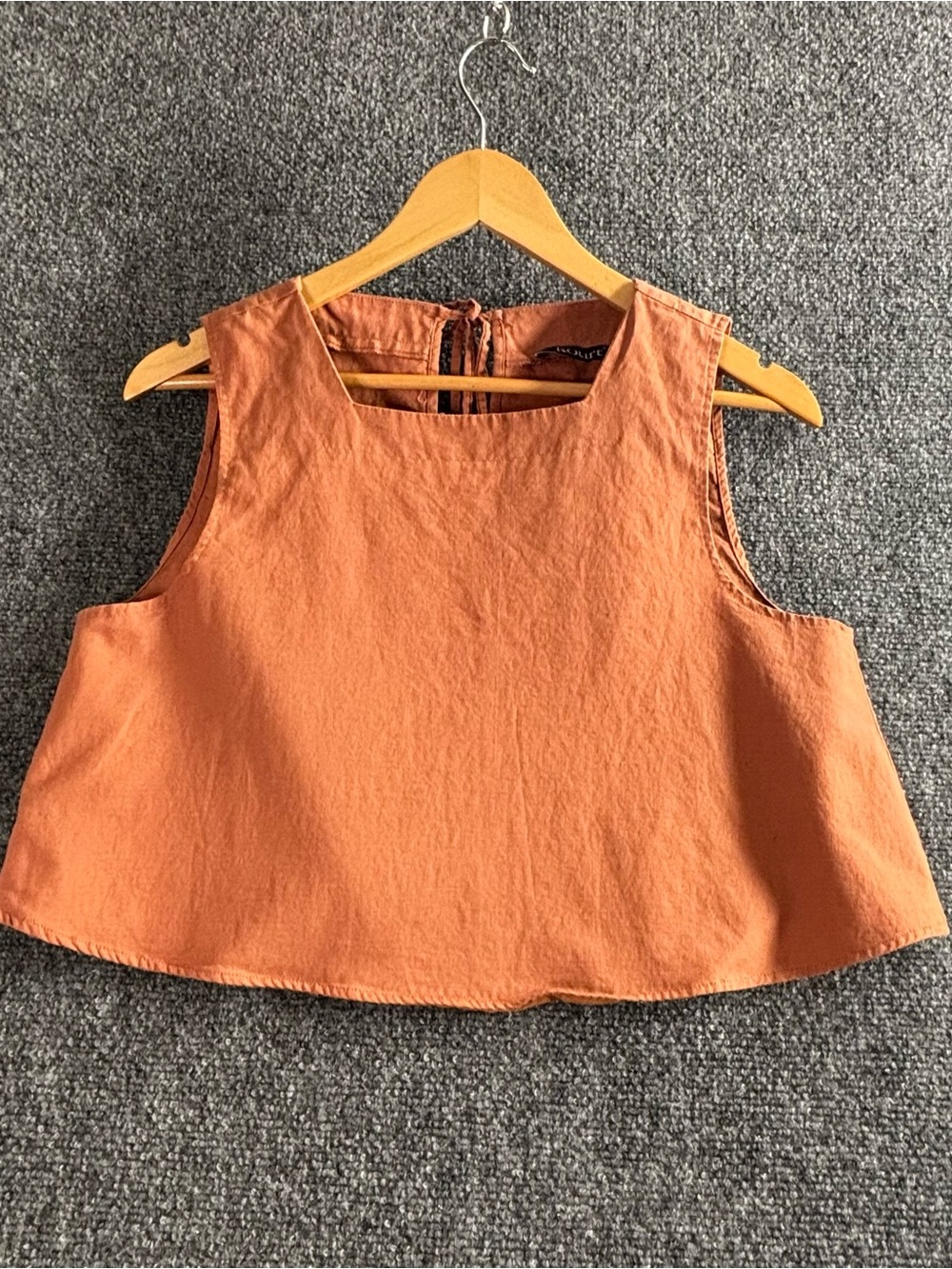 Sleeveless Crop Top in Rust Orange